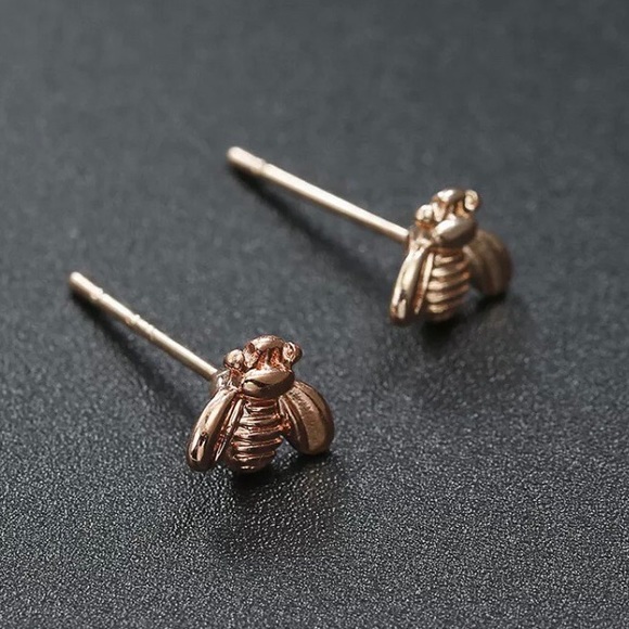 NEW 18K ROSE GOLD 🐝 EARRINGS - Picture 2 of 4